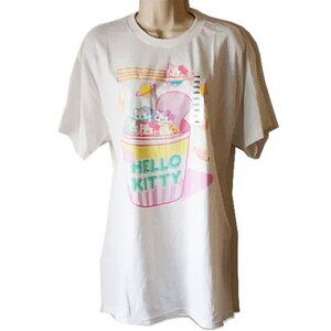 NWOT Hello Kitty Cotton T-shirt L Noodle Cup Chopsticks Sanrio Ripple Junction